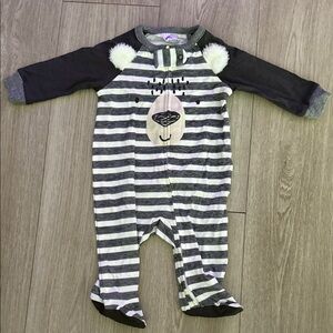 Gerber Gray and Black Striped Kids Footie